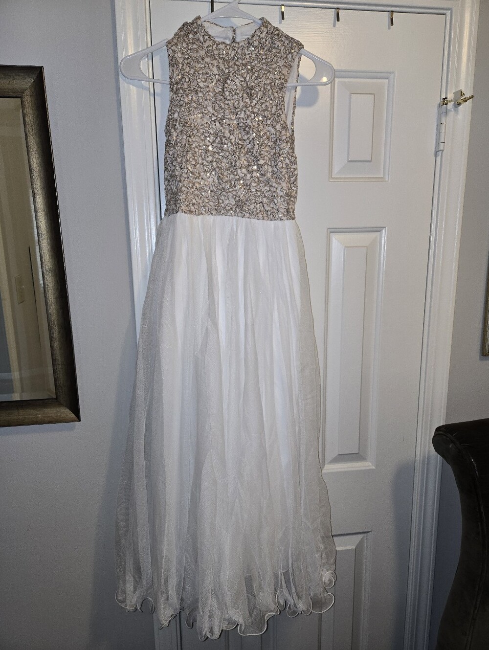 Speechless White Dress with Gold Sequin Bodice